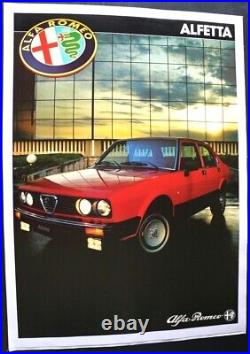 AFFICHE ORIGINALE CONCESSION ALFA ROMEO ALFETTA rouge verticale 1972 1984