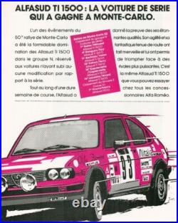 AFFICHE ORIGINALE GARAGE ALFA ROMEO ALFASUD 1.5 Ti RALLYE MONTE CARLO 1982 gp N AFFICHE ORIGINALE GARAGE ALFA ROMEO ALFASUD 1.5 Ti RALLYE MONTE CARLO 1982 gp N