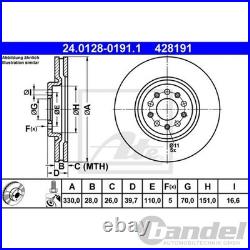 ATE Disques 330mm + Revêtements Avant Convient pour Alfa Romeo Giulietta 940