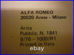 Catalogo Ricambi Alfa Romeo 2000 Berlina Originale Public. 09/76