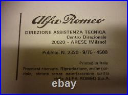 Catalogo Ricambi Alfa Romeo Alfasud Giardinetta Originale Public. 09/1975