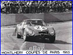 FOTO PHOTO Presse Originale 1965 ALFA ROMEO GIULIA SZ Coupe de Paris Brochure