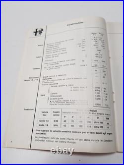 Manuel D'Uso Et De Maintenance Alfa Romeo Giulia Super 1.3 1.6 Neuf Original 72
