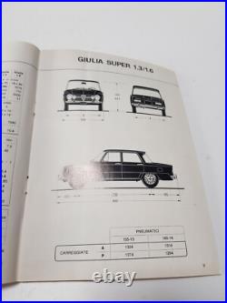 Manuel D'Uso Et De Maintenance Alfa Romeo Giulia Super 1.3 1.6 Neuf Original 72