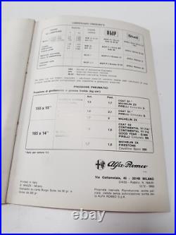 Manuel D'Uso Et De Maintenance Alfa Romeo Giulia Super 1.3 1.6 Neuf Original 72