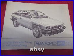 Original Alfa Romeo Alfetta Gtv 2,0 Mode D'em Ploi + Entretien Livret Neuf
