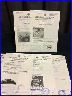 Rare Dossier Original 1967 Homologation FIA Course ALFA ROMEO GIULIA SPRINT GTA