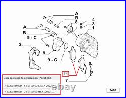 Série Plaquettes De Frein Arrière Alfa Romeo Stelvio -ORIGINALE ALFA- 77368716