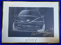 Walter de'Silva lithographie encadrée signée pour Alfa Romeo 1994